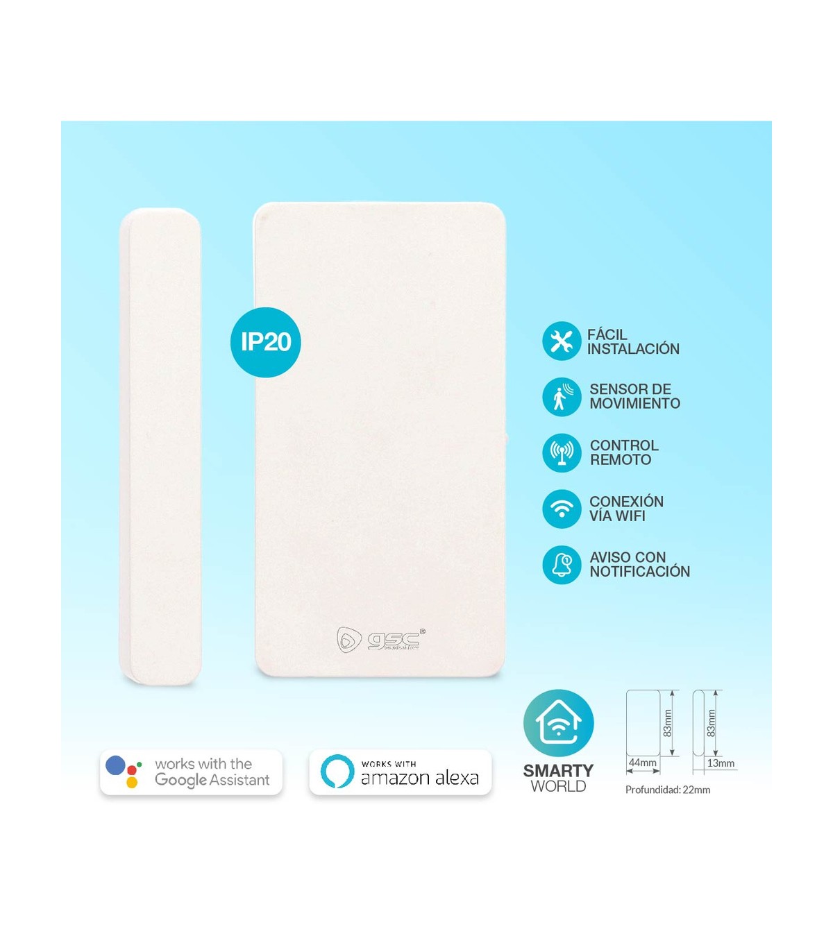Sensor para puertas y ventanas vía wifi