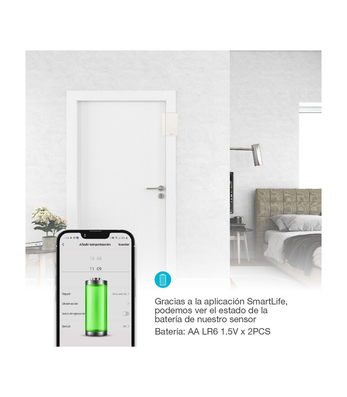 Sensor para puertas y ventanas vía wifi