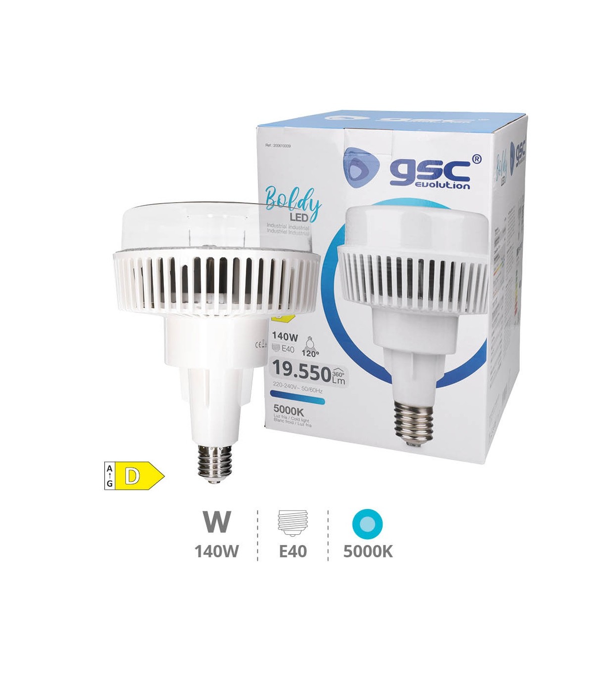 Bombilla Industrial BOLDY 140W 19550Lm E40 IP20