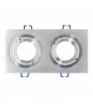 Aro Empotrable Basculante Doble Liso Redondo Cromo