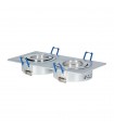Aro Empotrable Basculante Doble Liso Redondo Cromo