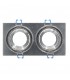 Aro Empotrable Basculante Doble Liso Redondo Cromo