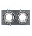 Aro Empotrable Basculante Doble Liso Redondo Cromo