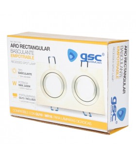 Aro Empotrable Basculante Doble Liso Redondo Cromo