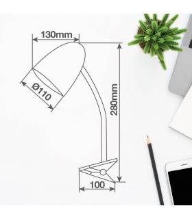 Flexo de escritorio con pinza Gaeta E27 Negro