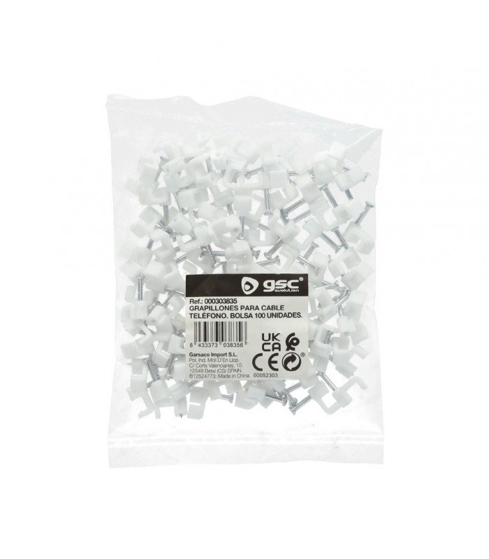 Bolsa 100 Grapillones para Cable Paralelo/Teléfono
