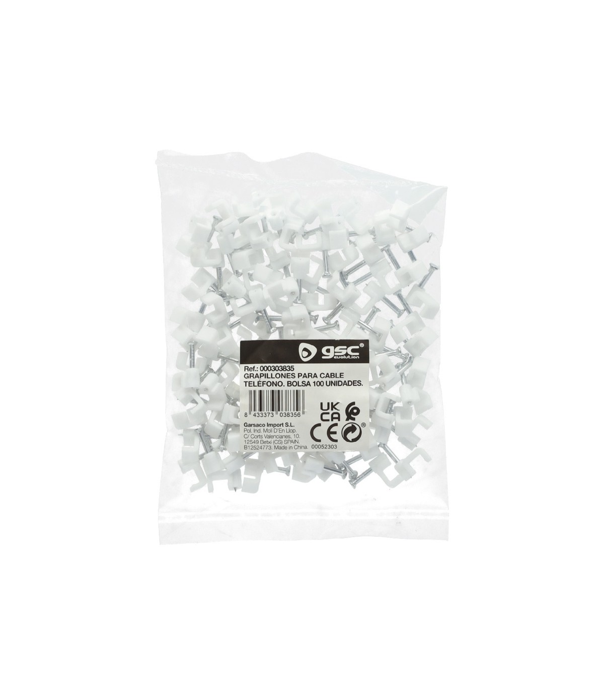 Bolsa 100 Grapillones para Cable Paralelo/Teléfono
