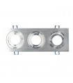 Aro Empotrable Basculante Triple Liso Redondo Cromo
