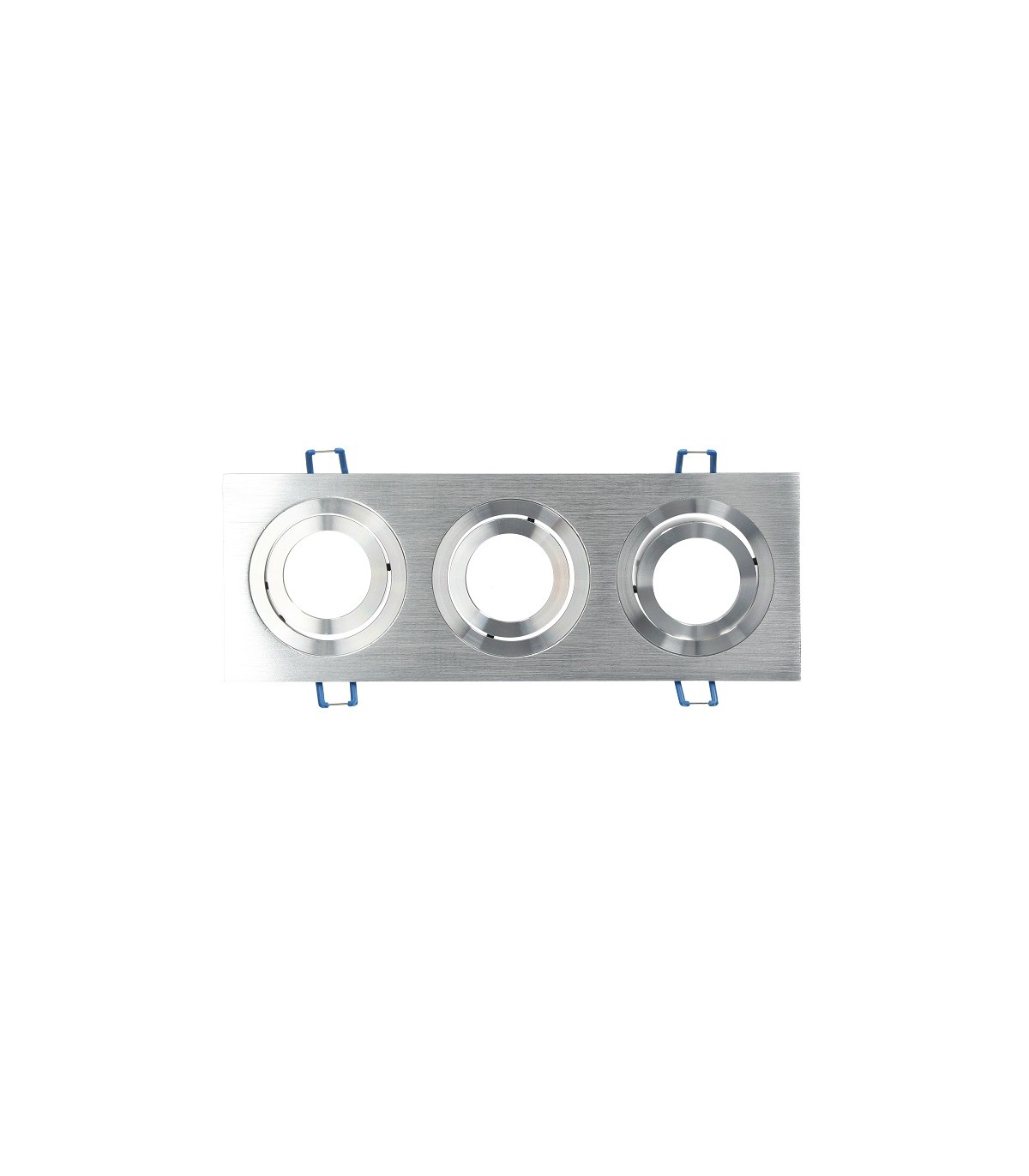 Aro Empotrable Basculante Triple Liso Redondo Cromo