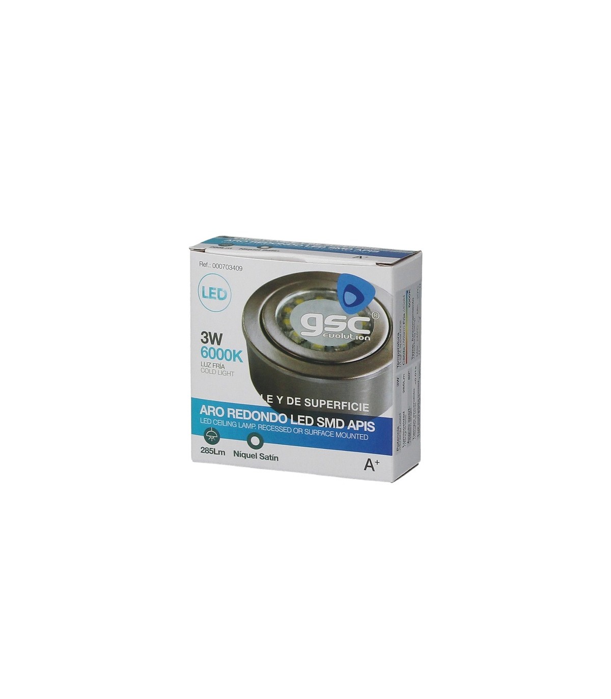Aro Empotrable/Superficie Led 3W 300Lm