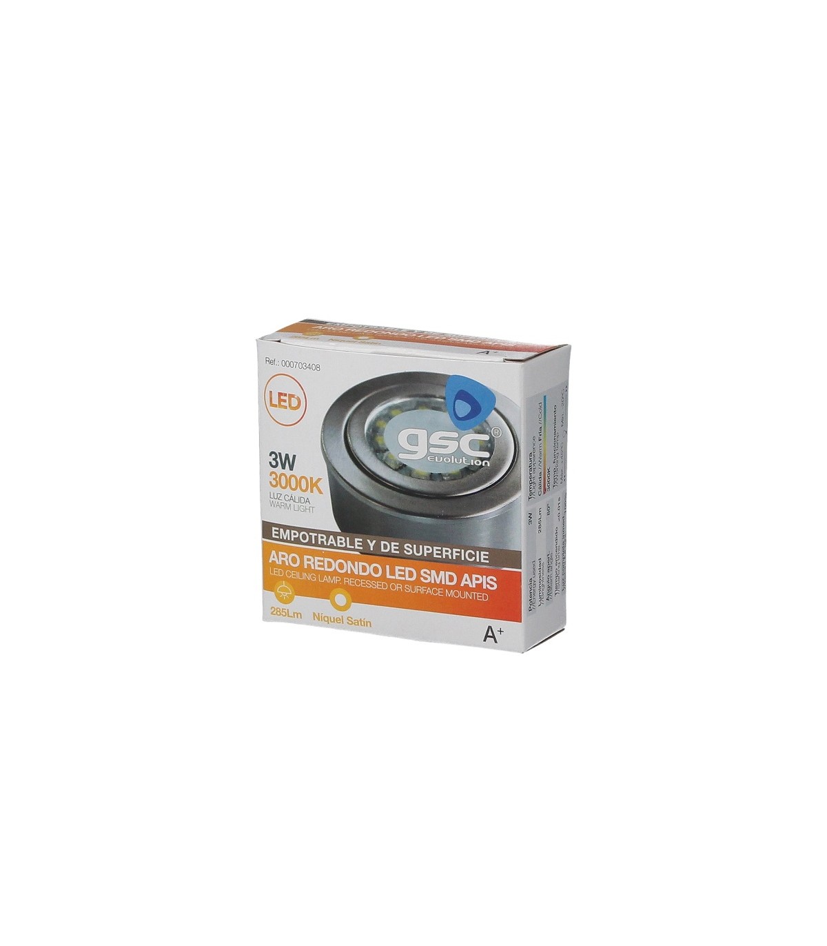 Aro Empotrable/Superficie Led 3W 300Lm