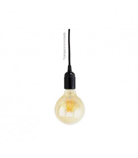 Portalámparas Colgante 1xE27 1m Negro
