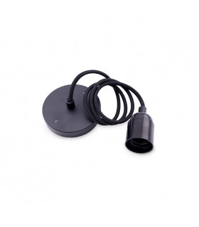 Portalámparas Colgante 1xE27 1m Negro