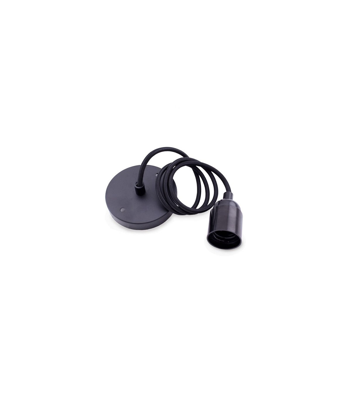 Portalámparas Colgante 1xE27 1m Negro