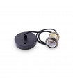 Portalámparas Colgante Latón 1xE27 Cable Negro