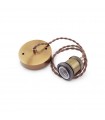 Portalámparas Colgante Latón 1xE27 Cable Trenzado Dorado