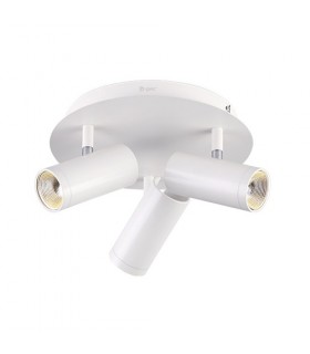 Foco Techo Triple Circular Blanco 3xGU10