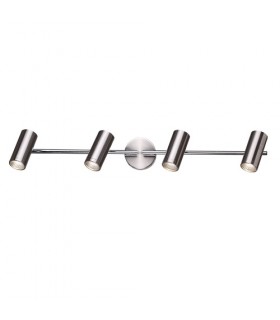 Foco Cuadruple Líneal Níquel 4xGU10