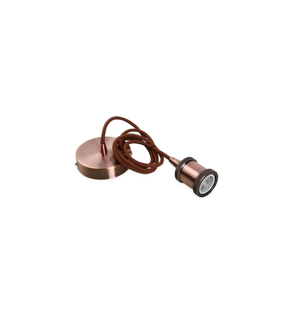 Portalámparas Colgante Cobre 1xE27 Cable Marrón