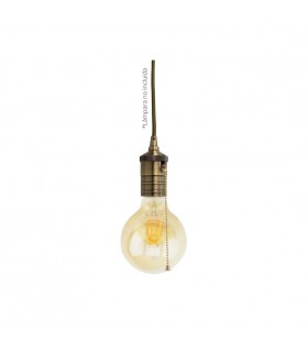 Portalámparas Colgante Oro Viejo 1xE27 + Interruptor