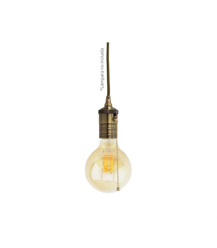 Portalámparas Colgante Oro Viejo 1xE27 + Interruptor