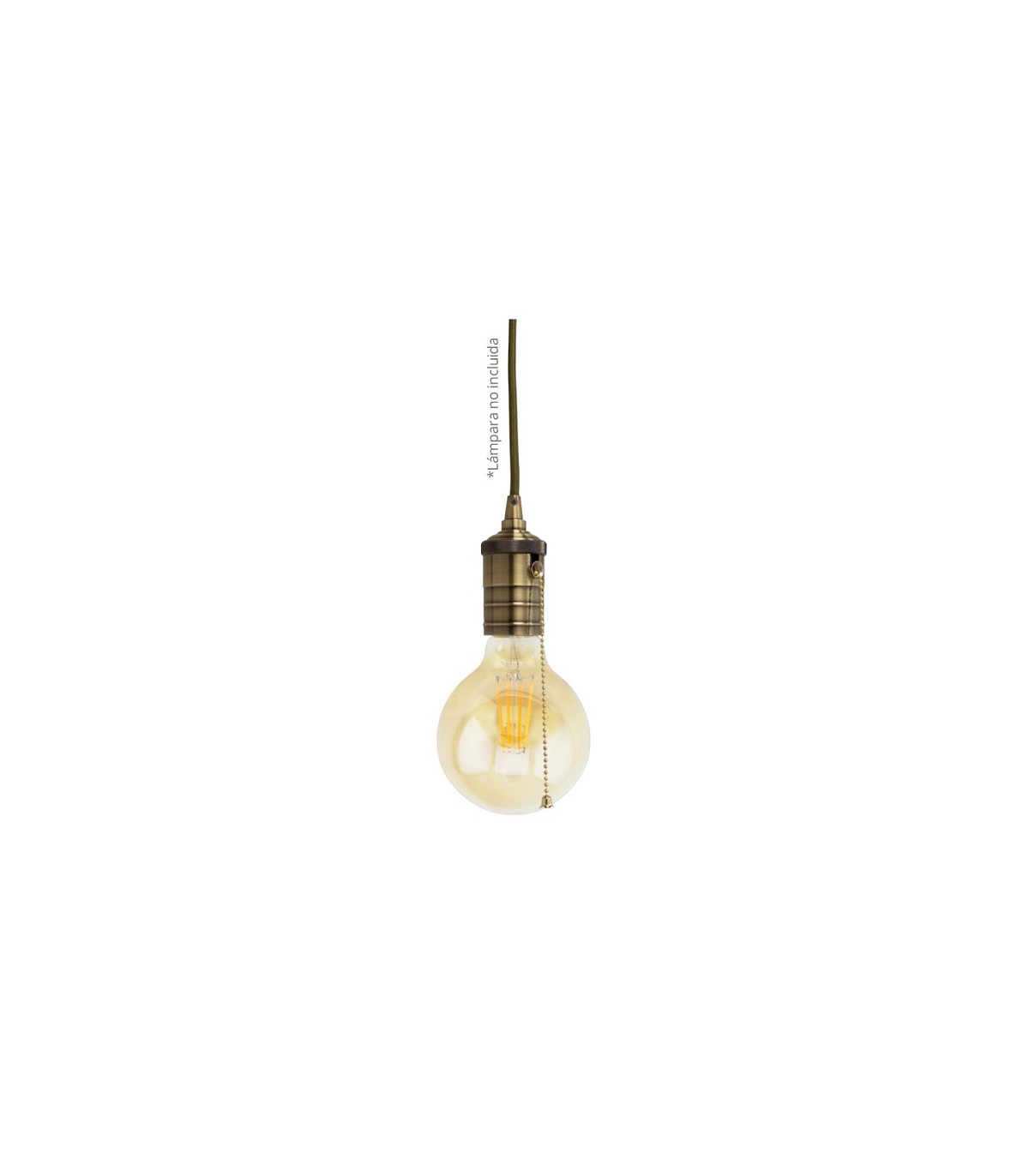 Portalámparas Colgante Oro Viejo 1xE27 + Interruptor