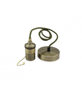 Portalámparas Colgante Oro Viejo 1xE27 + Interruptor