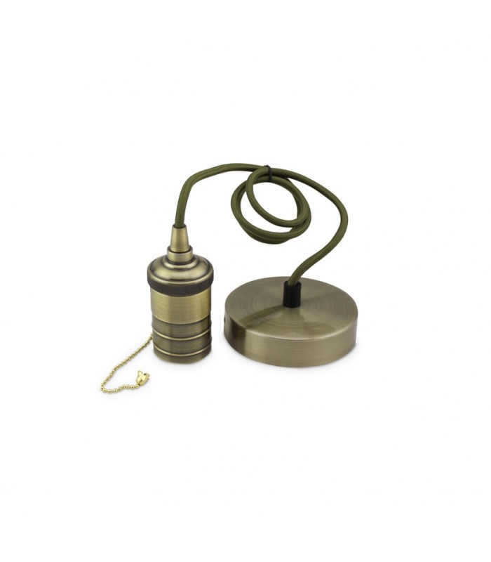 Portalámparas Colgante Oro Viejo 1xE27 + Interruptor