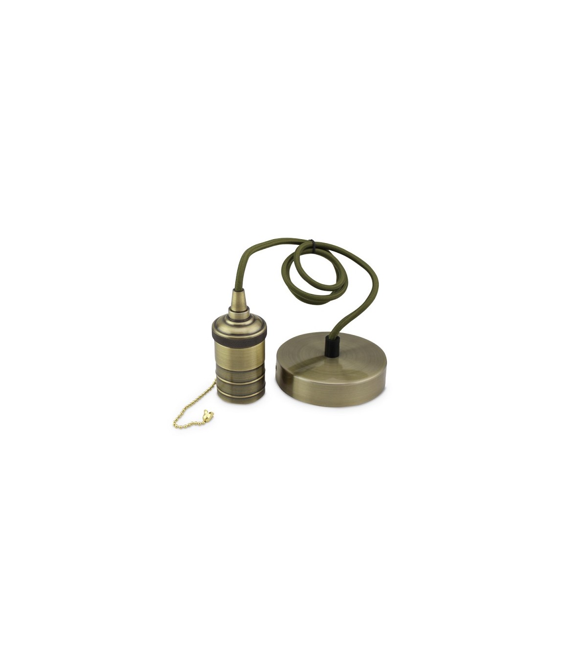 Portalámparas Colgante Oro Viejo 1xE27 + Interruptor