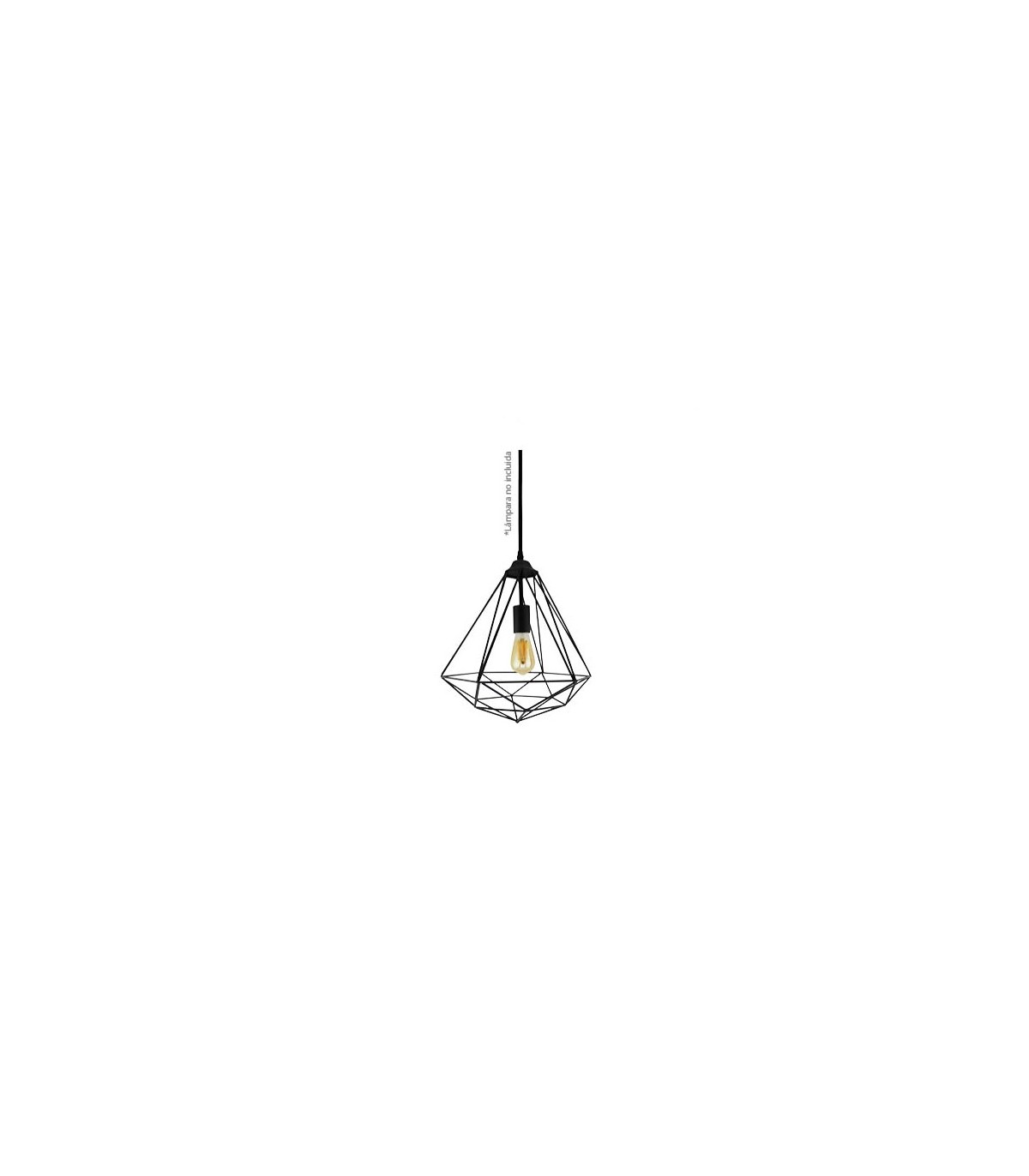 Lámpara Colgante Diamond E27 Negra