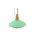 Lámpara Colgante Plate E27 Verde/Madera
