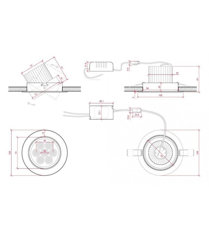 Downlight LED 7W 700Lm 60º IP20 Cromo