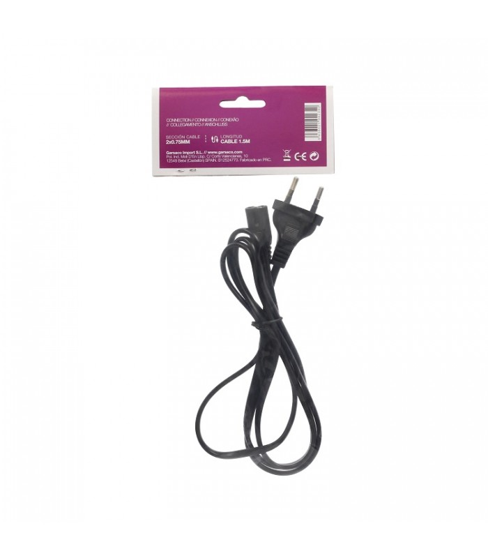 Cable Alimentacion AC006 (2x0.75mm) 1.5m Negro