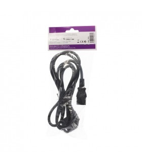 Cable Alimentacion Schuko a Hembra IEC-60320 1.8m Negro