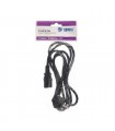 Cable Alimentacion Schuko a Hembra IEC-60320 1.8m Negro