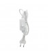 Cable Conexión plano + Interruptor (2x0.75mm) 1.5m Blanco