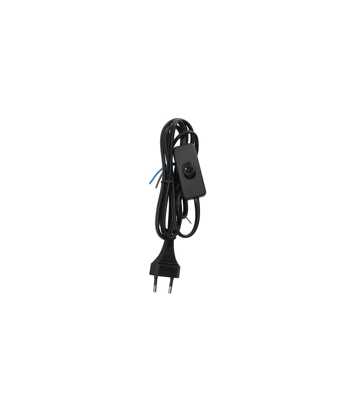 Cable Conexión plano + Interruptor (2x0.75mm) 1.5m Negro