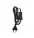Cable Conexión plano + Interruptor (2x0.75mm) 1.5m Negro