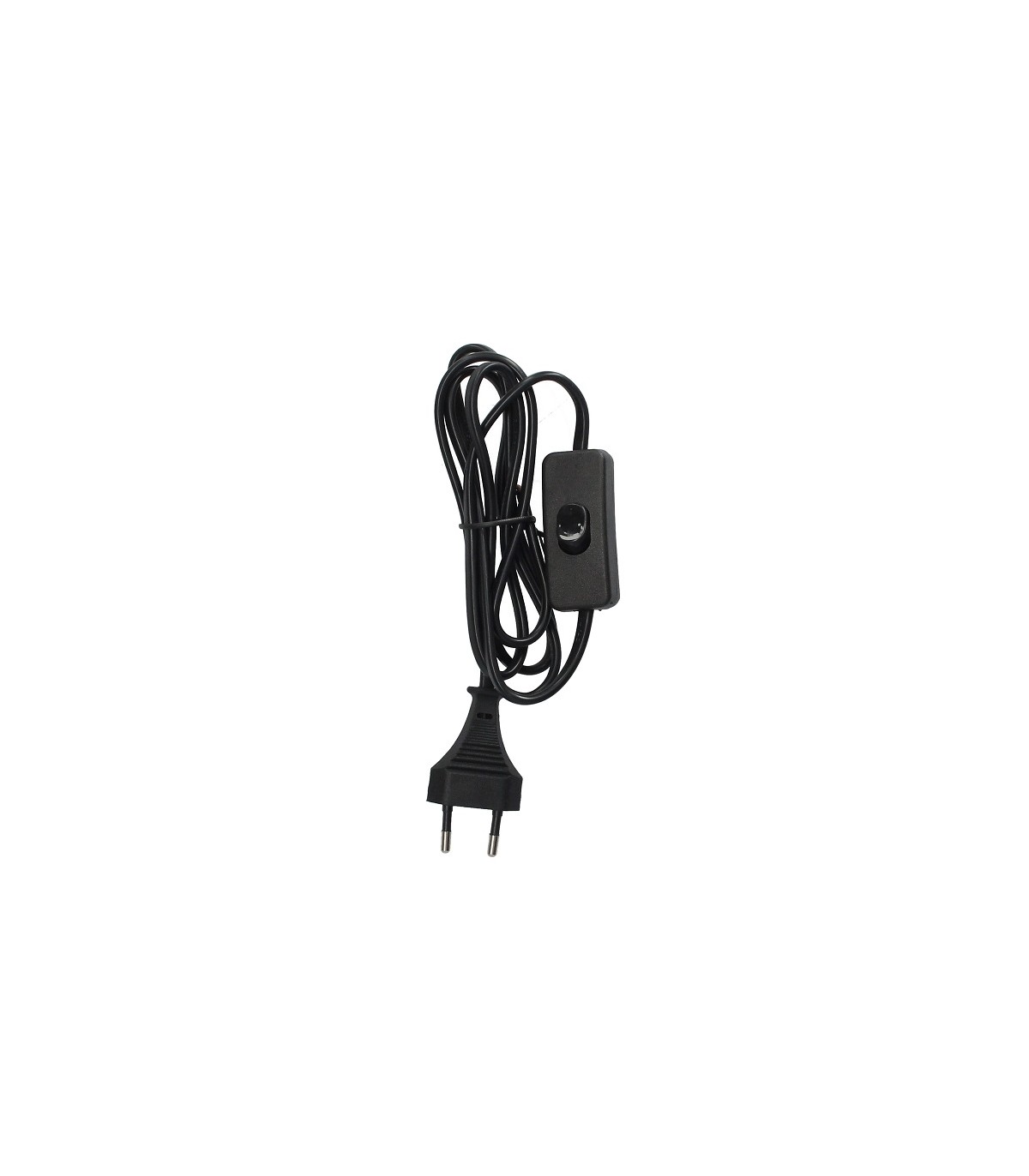 Cable Conexión plano + Interruptor (2x0.75mm) 1.5m Negro