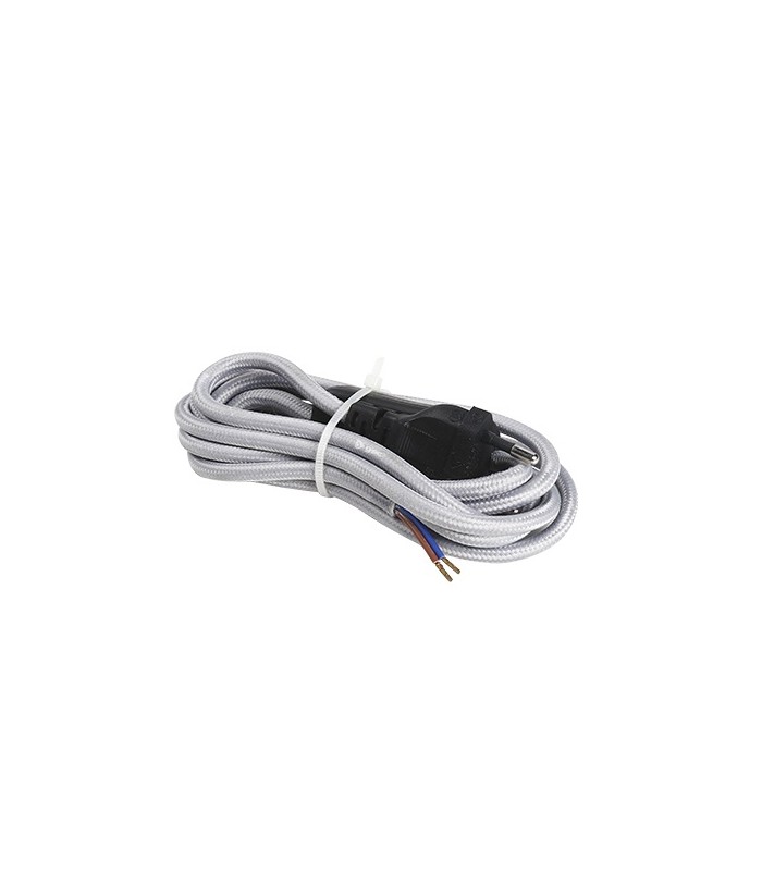 Conexión + Interruptor (2x0.75mm) 1.5m Textil gris