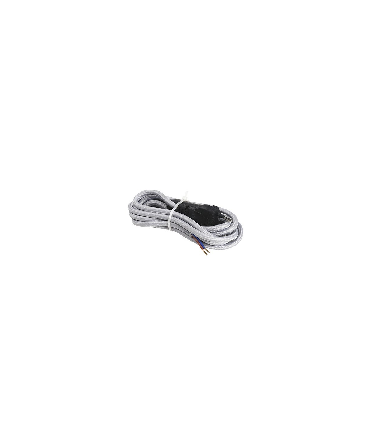 Conexión + Interruptor (2x0.75mm) 1.5m Textil gris