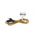 Cable Textil 1.5M (2x0.75mm) Clavija+Interruptor Dorado