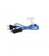 Cable Textil 1.5M (2x0.75mm) Clavija+Interruptor Azul