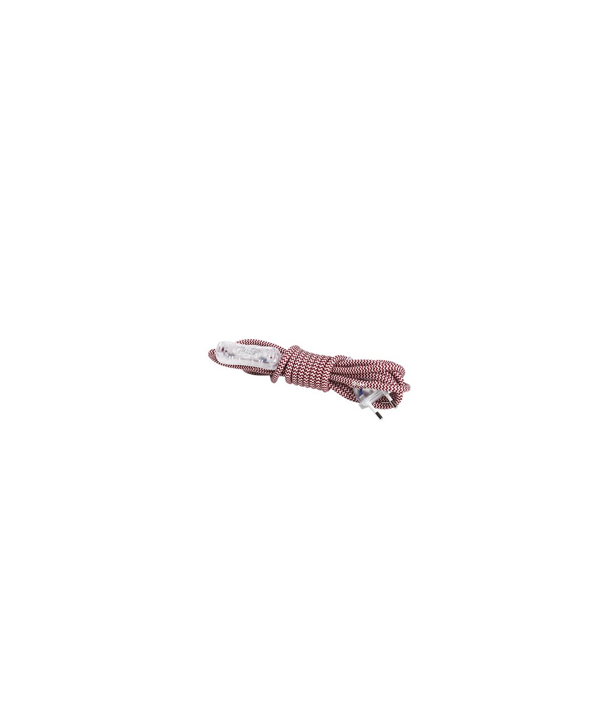 Conexión + Interruptor (2x0.75mm) 1.5m Textil Rojo/Blanco