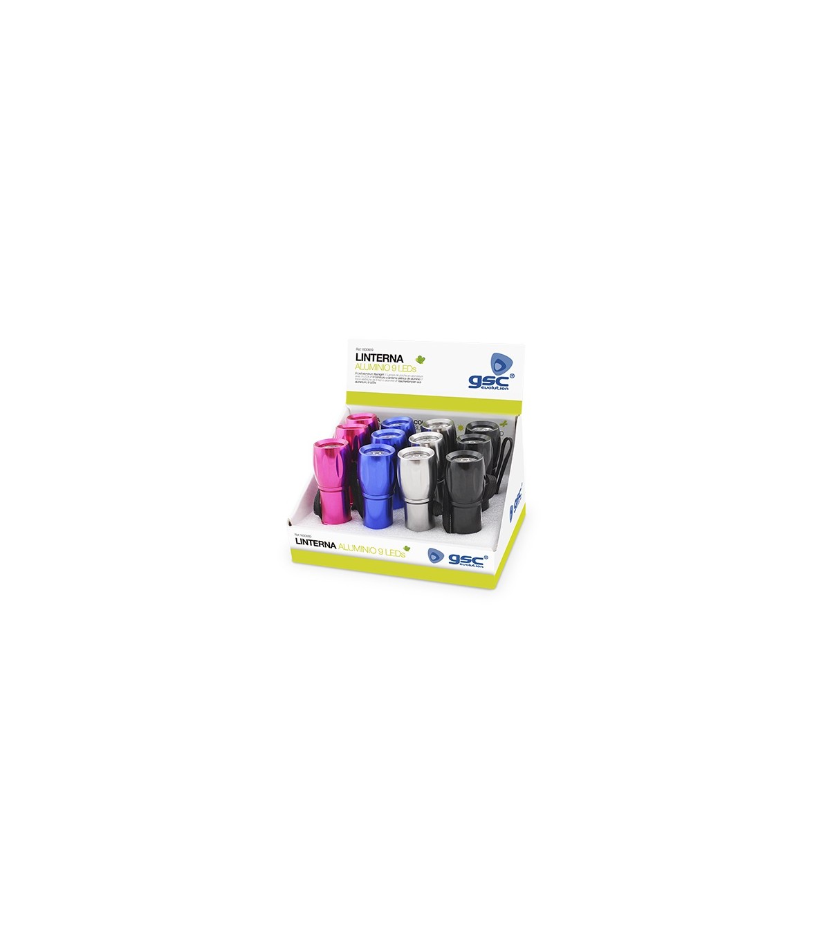 Linterna Aluminio 2W 9Led