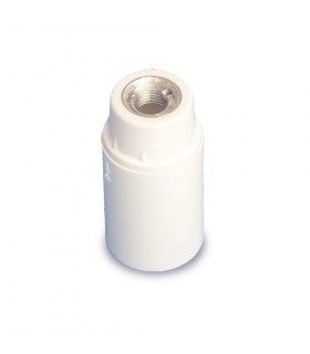 Portalámparas baquelita liso E14 2A 250V Blanco