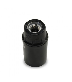 Portalámparas baquelita liso E14 2A 250V Negro