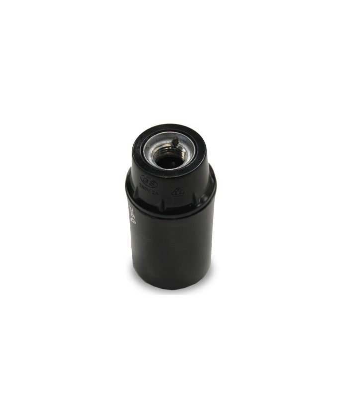 Portalámparas baquelita liso E14 2A 250V Negro