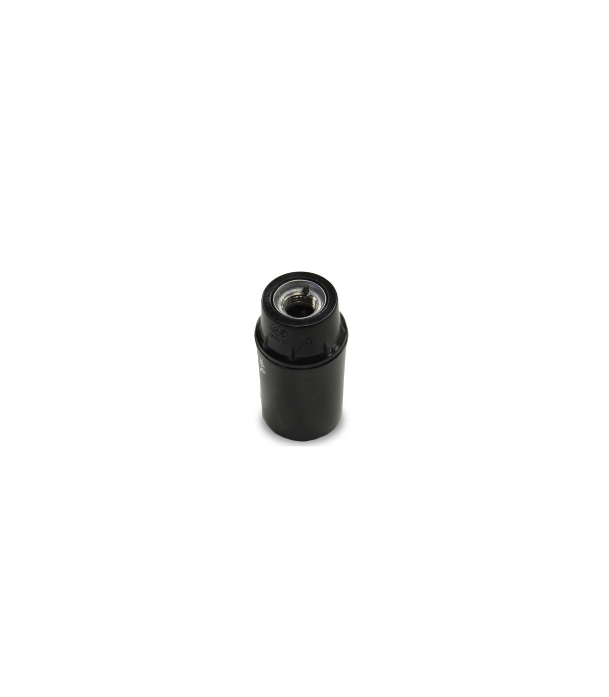 Portalámparas baquelita liso E14 2A 250V Negro