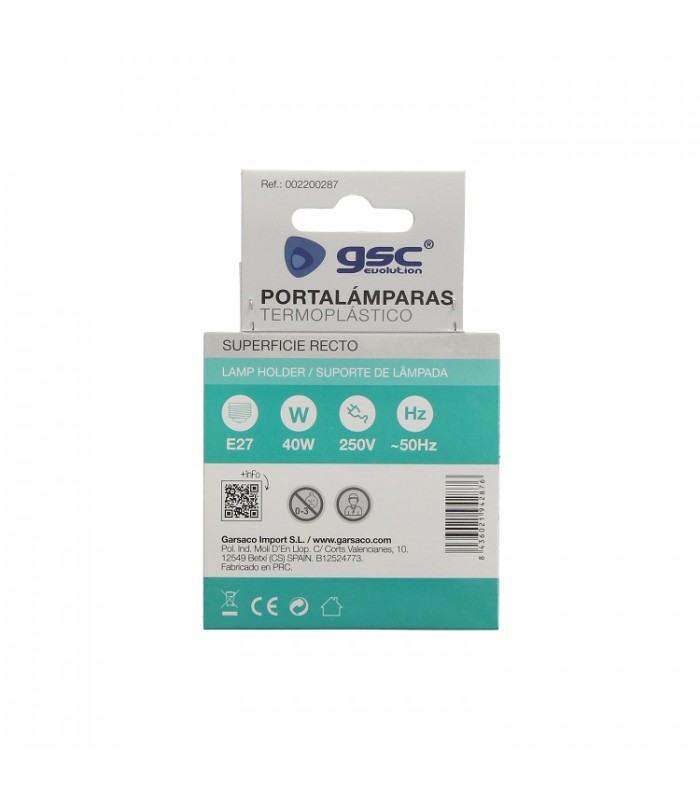 Portalámparas Superficie Recto E27 4A 250V